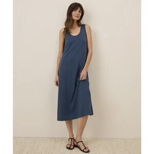 Pact Women's Softspun Tank Midi Dress French Navy Comfortable Casual Large